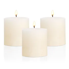 33 Ivory Pillar Candles Set of 3 Unscented Handpoured Weddings, Home Decoration, Restaurants, Spa, Church Smokeless Cotton Wick - Ivory 90 Hour 33 Ivory Pillar Candles Set of 3 Unscented Handpoured Weddings, Home Decoration, Restaurants, Spa, Church Smokeless Cotton Wick - Ivory 90 Hour