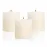 33 Ivory Pillar Candles Set of 3 Unscented Handpoured Weddings, Home Decoration, Restaurants, Spa, Church Smokeless Cotton Wick - Ivory 90 Hour
