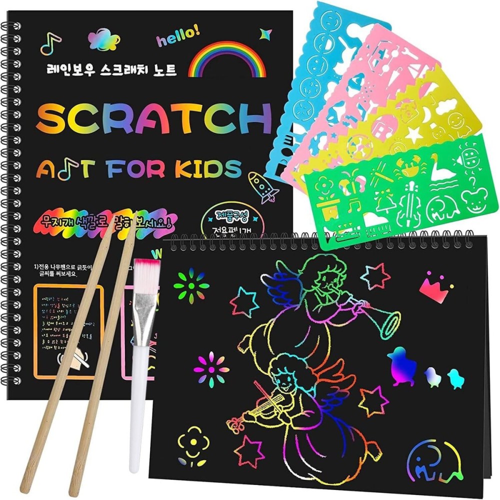 Smasiagon Scratch Paper Art Set for Kids: 2 Pack Scratch Off Arts Crafts Easter Gifts for Kids Ages 3-12 Girls Boys Birthday Christmas Party Favor Games Easter Basket Stuffers DIY Activity Smasiagon Scratch Paper Art Set for Kids: 2 Pack Scratch Off Arts Crafts Easter Gifts for Kids Ages 3-12 Girls Boys Birthday Christmas Party Favor Games Easter Basket Stuffers DIY Activity