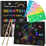 Smasiagon Scratch Paper Art Set for Kids: 2 Pack Scratch Off Arts Crafts Easter Gifts for Kids Ages 3-12 Girls Boys Birthday Christmas Party Favor Games Easter Basket Stuffers DIY Activity