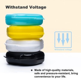 Retainer Case with Vent Holes, 6 Pcs Denture Case, Tight Snap Lock Orthodontic Mouth Guard Case Black, White, Yellow, Light Purple, Pink and Blue, Easy to Use Retainer Case with Vent Holes, 6 Pcs Denture Case, Tight Snap Lock Orthodontic Mouth Guard Case Black, White, Yellow, Light Purple, Pink and Blue, Easy to Use