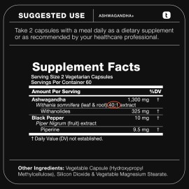 Ashwagandha - Ultra High Potency 40:1 Extract with 25% Withanolides - Wild Harvested in India - Highly Concentrated & Third-Party Lab Tested - 120 Capsules Ashwagandha - Ultra High Potency 40:1 Extract with 25% Withanolides - Wild Harvested in India - Highly Concentrated & Third-Party Lab Tested - 120 Capsules
