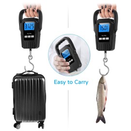 Digital Fish Scale Hanging Scale Fishing Scale, SKEAP 110lb/50kg Luggage Scale,Fish Weighing Scale, Upgrade Large Handle & Backlit LCD Display, Black,Fishing Gifts for Men,Black Digital Fish Scale Hanging Scale Fishing Scale, SKEAP 110lb/50kg Luggage Scale,Fish Weighing Scale, Upgrade Large Handle & Backlit LCD Display, Black,Fishing Gifts for Men,Black