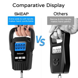 Digital Fish Scale Hanging Scale Fishing Scale, SKEAP 110lb/50kg Luggage Scale,Fish Weighing Scale, Upgrade Large Handle & Backlit LCD Display, Black,Fishing Gifts for Men,Black Digital Fish Scale Hanging Scale Fishing Scale, SKEAP 110lb/50kg Luggage Scale,Fish Weighing Scale, Upgrade Large Handle & Backlit LCD Display, Black,Fishing Gifts for Men,Black