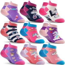 Welwoos Baby Girls Toddlers Grips Socks Kids Non Slip Anti Skid Ankle Unicorn Gift Cotton No Show Socks with Grippers 9 Pairs (Rainbow Unicorn, 3-5 Y) Welwoos Baby Girls Toddlers Grips Socks Kids Non Slip Anti Skid Ankle Unicorn Gift Cotton No Show Socks with Grippers 9 Pairs (Rainbow Unicorn, 3-5 Y)