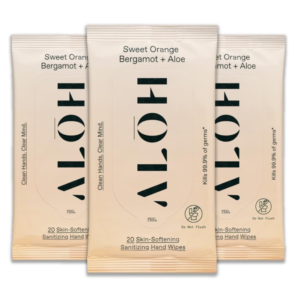 ALH Sweet Orange Bergamot + Aloe Sanitizing Hand Wipes - Clean Hands, Clear Mind - On The Go Hand Sanitizing Wipes for Kids and Adults - Travel Size 3 Pack 20ct Wipes (60 wipes) ALH Sweet Orange Bergamot + Aloe Sanitizing Hand Wipes - Clean Hands, Clear Mind - On The Go Hand Sanitizing Wipes for Kids and Adults - Travel Size 3 Pack 20ct Wipes (60 wipes)