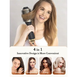 LANDOT Hair Blow Dryer Brush and Volumizer, One-Step Hot Air Brush for Drying, Straightening, Volumizing