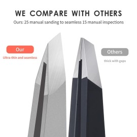 ZERNBER Eyebrow Hair Removal Tweezers, Slant Tweezer Handmade Professional Eyebrow Facial & Hair Remover No Gaps Stainless Steel ZERNBER Eyebrow Hair Removal Tweezers, Slant Tweezer Handmade Professional Eyebrow Facial & Hair Remover No Gaps Stainless Steel