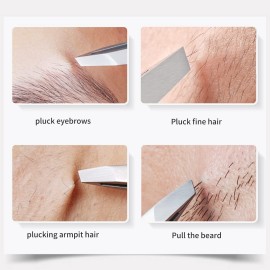ZERNBER Eyebrow Hair Removal Tweezers, Slant Tweezer Handmade Professional Eyebrow Facial & Hair Remover No Gaps Stainless Steel ZERNBER Eyebrow Hair Removal Tweezers, Slant Tweezer Handmade Professional Eyebrow Facial & Hair Remover No Gaps Stainless Steel