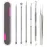 Pimple Popper Tool Kit, 6 Pcs Blackhead Remover Acne Needle Tools Set Removing Treatment Comedone Whitehead Popping Zit for Nose Face Skin Blemish Extractor Tool - Silver