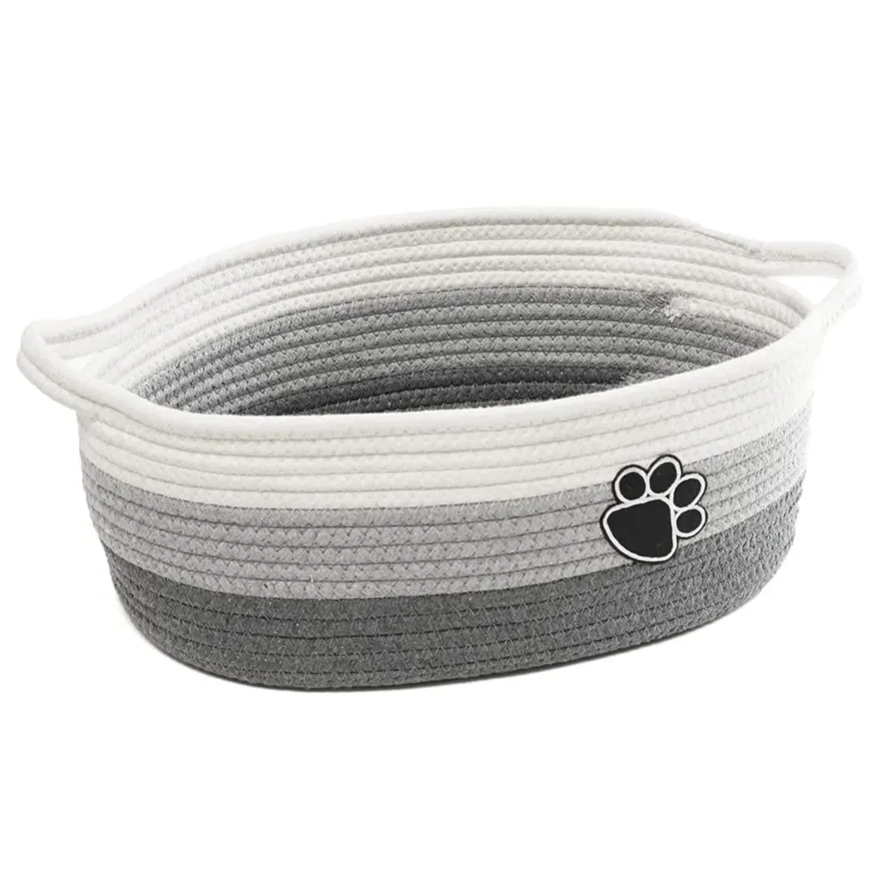 Small Woven Baskets for Organizing Rope Storage Basket with Handle Cute Cotton Basket for Nursery Gift Dog Toy Storage Bins for Toy Organizer Grey-white Small Woven Baskets for Organizing Rope Storage Basket with Handle Cute Cotton Basket for Nursery Gift Dog Toy Storage Bins for Toy Organizer Grey-white