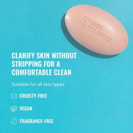 Good Molecules Clarify and Cleanse Bar - Soap-Free Bar with Salicylic Acid BHA, Tea Tree, Kaolin Clay to Hydrate - Skincare for Face and Body Good Molecules Clarify and Cleanse Bar - Soap-Free Bar with Salicylic Acid BHA, Tea Tree, Kaolin Clay to Hydrate - Skincare for Face and Body