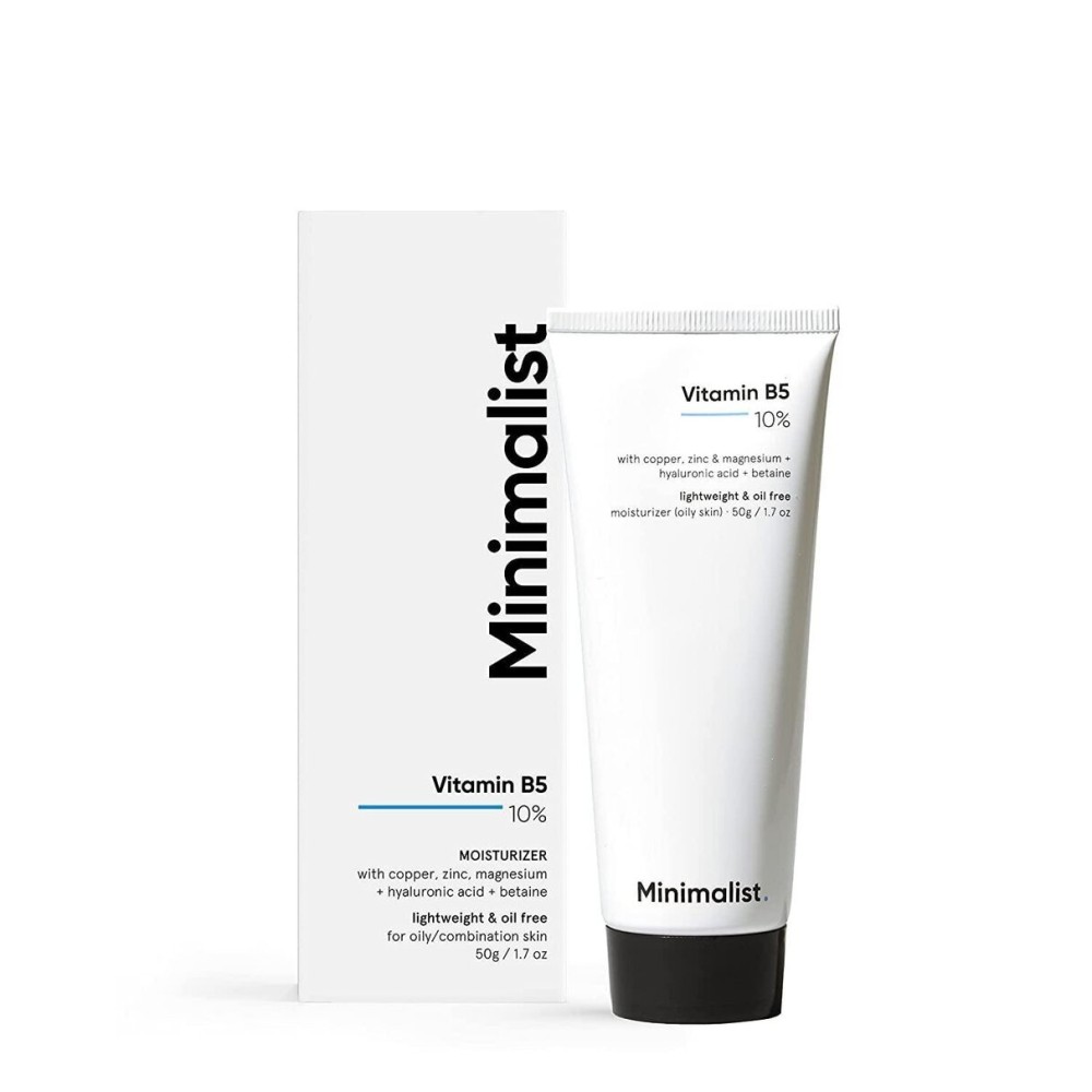 Minimalist 10% Vitamin B5 Face Moisturizer for Oily & Acne Prone Skin | Oil Free Fast Absorbing Lightweight Gel | For Women & Men | 1.7 Oz / 50 gm Minimalist 10% Vitamin B5 Face Moisturizer for Oily & Acne Prone Skin | Oil Free Fast Absorbing Lightweight Gel | For Women & Men | 1.7 Oz / 50 gm