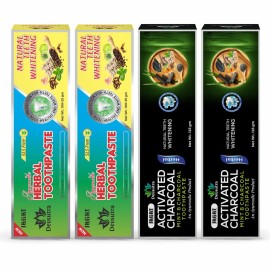Jagat Devsutra Activated Charcoal & Fresh Mint Toothpaste | Doctor Recommended Ayurvedic, Organic & Herbal | 100% Natural Teeth Whitening, No Fluoride & Artificial Colors, Gum Cure, Vegan - Pack of 4 Jagat Devsutra Activated Charcoal & Fresh Mint Toothpaste | Doctor Recommended Ayurvedic, Organic & Herbal | 100% Natural Teeth Whitening, No Fluoride & Artificial Colors, Gum Cure, Vegan - Pack of 4