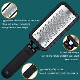 Foot Rasp Foot File, 2 Pcs Stainless Steel Pedicure Callus Remover for Feet, Professional Foot Care Tools for Pedicure to Removes Hard Skin Corns for Dry and Wet Feet Foot Rasp Foot File, 2 Pcs Stainless Steel Pedicure Callus Remover for Feet, Professional Foot Care Tools for Pedicure to Removes Hard Skin Corns for Dry and Wet Feet