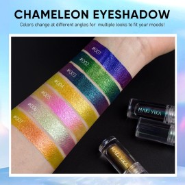 MAKI YIKA Glitter Liquid Eyeshadow Chameleon Metallic Eyeshadow MultiColor Shifting Long Lasting Multichrome Holographic Eye Topper Glitters (6 Aurora) MAKI YIKA Glitter Liquid Eyeshadow Chameleon Metallic Eyeshadow MultiColor Shifting Long Lasting Multichrome Holographic Eye Topper Glitters (6 Aurora)