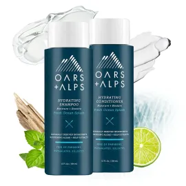 Oars + Alps Men\'s Sulfate Free Hair Shampoo and Conditioner Set, Infused with Kelp and Algae Extracts, Fresh Ocean Splash, 12 Fl Oz Each