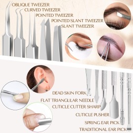[16 Pcs] Blackhead Remover Tools 2025 Latest Pimple Popper Tool Kit | Stainless Steel Professional Pimple Extractor Tool Kit for Blackheads, Blemish, Comdone, Acne, Zit, and Whiteheads for Face & Nose