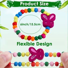 G.C 12 Pcs Girls Bracelets Jewelry for Kids Cute Unicorn Mermaid Animal Pendant Colorful Wooden Beaded Bracelets Princess Pretend Play Gifts for Toddlers G.C 12 Pcs Girls Bracelets Jewelry for Kids Cute Unicorn Mermaid Animal Pendant Colorful Wooden Beaded Bracelets Princess Pretend Play Gifts for Toddlers