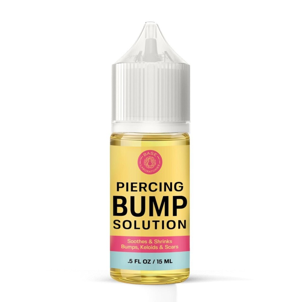 BASE LABORATORIES Piercing Bump Solution & Keloid Bump Removal | Soothing Piercing Aftercare for Piercing Bumps & Keloid Scar Removal | Ear & Nose Keloid Bumps Piercing Aftercare Solution Oil | 0.5 oz BASE LABORATORIES Piercing Bump Solution & Keloid Bump Removal | Soothing Piercing Aftercare for Piercing Bumps & Keloid Scar Removal | Ear & Nose Keloid Bumps Piercing Aftercare Solution Oil | 0.5 oz