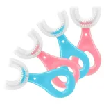 4 Pack U Shaped Toothbrush Kids, Soft Silicone Brush Head Whole Mouth with Handle 360  Oral Teeth Cleaning Design for Toddler Toothbrushes Age 2-6