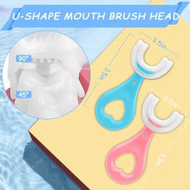 4 Pack U Shaped Toothbrush Kids, Soft Silicone Brush Head Whole Mouth with Handle 360  Oral Teeth Cleaning Design for Toddler Toothbrushes Age 2-6 4 Pack U Shaped Toothbrush Kids, Soft Silicone Brush Head Whole Mouth with Handle 360  Oral Teeth Cleaning Design for Toddler Toothbrushes Age 2-6