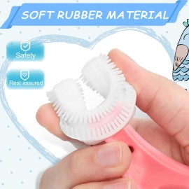 4 Pack U Shaped Toothbrush Kids, Soft Silicone Brush Head Whole Mouth with Handle 360  Oral Teeth Cleaning Design for Toddler Toothbrushes Age 2-6 4 Pack U Shaped Toothbrush Kids, Soft Silicone Brush Head Whole Mouth with Handle 360  Oral Teeth Cleaning Design for Toddler Toothbrushes Age 2-6