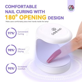 Saviland Mini Nail Lamp, Quick-Dry Gel Nail Lamp 16W, Portable U V Light for Easy and Fast Nail Extension, U V LED Curing Lamp for Manicure Starters DIY Nail Art