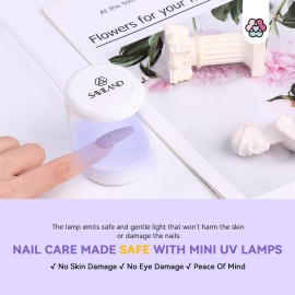 Saviland Mini Nail Lamp, Quick-Dry Gel Nail Lamp 16W, Portable U V Light for Easy and Fast Nail Extension, U V LED Curing Lamp for Manicure Starters DIY Nail Art