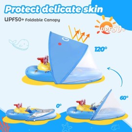 LAYCOL Baby Pool Float with UPF50+ Sun Protection Canopy and Toy Play Console for Infant, Toddler, Adjustable Safety Seat for 3-36 Months LAYCOL Baby Pool Float with UPF50+ Sun Protection Canopy and Toy Play Console for Infant, Toddler, Adjustable Safety Seat for 3-36 Months