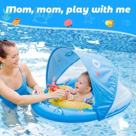 LAYCOL Baby Pool Float with UPF50+ Sun Protection Canopy and Toy Play Console for Infant, Toddler, Adjustable Safety Seat for 3-36 Months LAYCOL Baby Pool Float with UPF50+ Sun Protection Canopy and Toy Play Console for Infant, Toddler, Adjustable Safety Seat for 3-36 Months