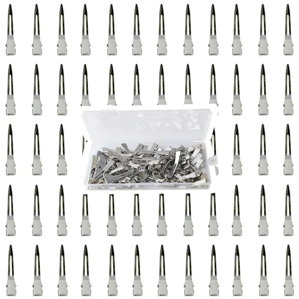 HiJeaton 60Pcs Duck Bill Hair Clips Metal Styling Hair Clips, Alligator Curl Clips, Single Prong Hair Clip for Thick Hair Sectioning, Salon, Bows DIY (Small) HiJeaton 60Pcs Duck Bill Hair Clips Metal Styling Hair Clips, Alligator Curl Clips, Single Prong Hair Clip for Thick Hair Sectioning, Salon, Bows DIY (Small)