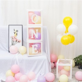 First Birthday Balloons Boxes for Boy or Girl \'ONE\' Letters Individual Three White Transparent Square Boxes 1st Birthday Party Decorations Backdrop Photo Shoot Prop First Birthday Balloons Boxes for Boy or Girl \'ONE\' Letters Individual Three White Transparent Square Boxes 1st Birthday Party Decorations Backdrop Photo Shoot Prop