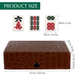 BESTOYARD Portable Mini Mahjong Game Mahjong Set with 146 Tiny Tiles, Brown Carrying Case for Travel-Friendly Family Gatherings and Leisure Activities BESTOYARD Portable Mini Mahjong Game Mahjong Set with 146 Tiny Tiles, Brown Carrying Case for Travel-Friendly Family Gatherings and Leisure Activities