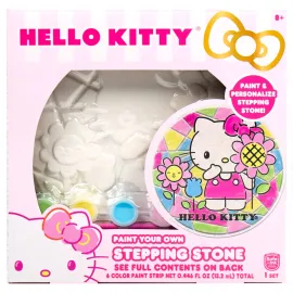 Sanrio Hello Kitty Paint Your Own Stepping Stone, Includes 7 6 Paints & 1 Paintbrush, Cute Gifts for Kids Teens Girls Adults