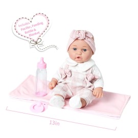 Enjoyin 12\'\' Baby Doll in Gift Box with Pink Cloths, Pacifier, 13\'\'x13\'\' Microfabric Blanket, and Feeding Bottle. Gift Idea for Ages 3+ Enjoyin 12\'\' Baby Doll in Gift Box with Pink Cloths, Pacifier, 13\'\'x13\'\' Microfabric Blanket, and Feeding Bottle. Gift Idea for Ages 3+