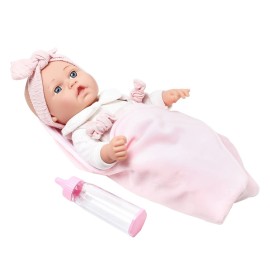 Enjoyin 12\'\' Baby Doll in Gift Box with Pink Cloths, Pacifier, 13\'\'x13\'\' Microfabric Blanket, and Feeding Bottle. Gift Idea for Ages 3+ Enjoyin 12\'\' Baby Doll in Gift Box with Pink Cloths, Pacifier, 13\'\'x13\'\' Microfabric Blanket, and Feeding Bottle. Gift Idea for Ages 3+