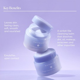 Naturium Purple Ginseng Cleansing Balm Plus Plant-Based Esters & Linoleic-Rich Oils, Smoothing Face Wash, 3.0 oz