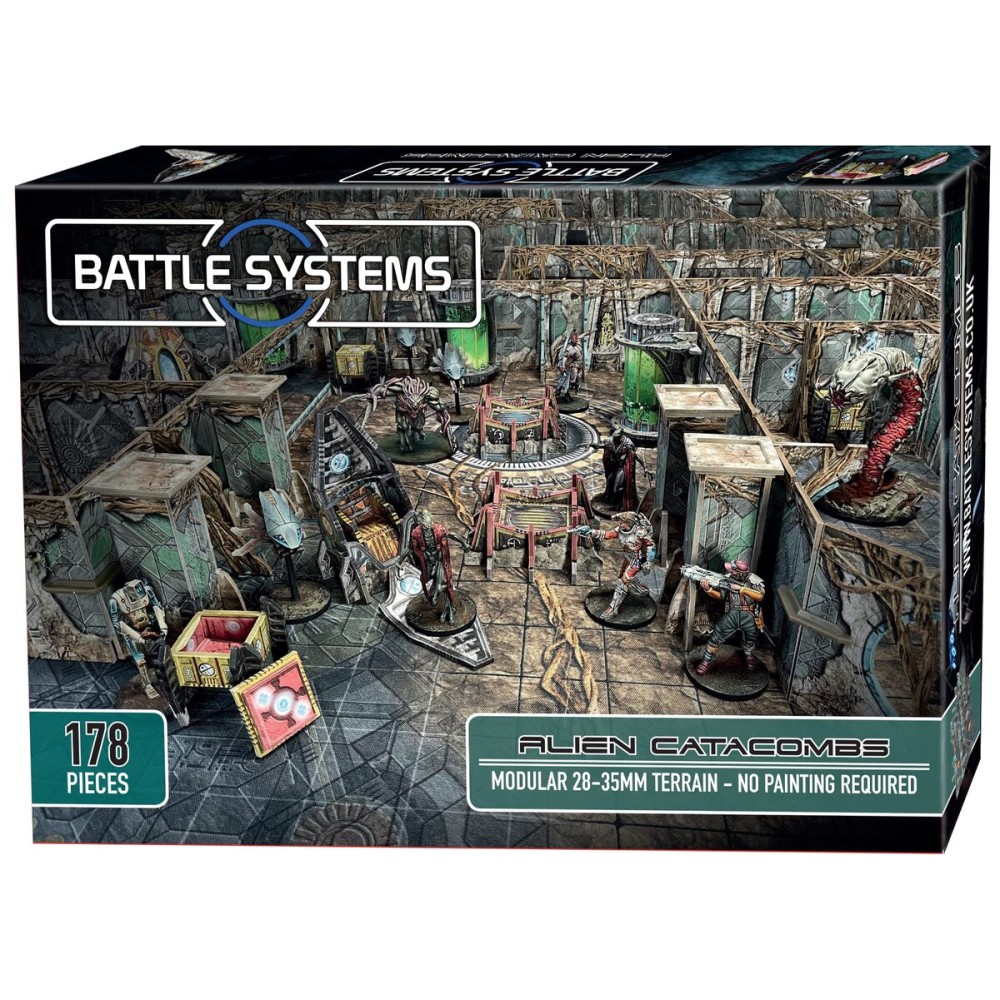 Battle Systems - Modular Tabletop 3D Gaming Sci-Fi Terrain - Perfect for 28mm-35mm Miniatures and Figures - No Painting Required - Science Fiction Aliens 40K Wargame - (Alien Catacombs) Battle Systems - Modular Tabletop 3D Gaming Sci-Fi Terrain - Perfect for 28mm-35mm Miniatures and Figures - No Painting Required - Science Fiction Aliens 40K Wargame - (Alien Catacombs)