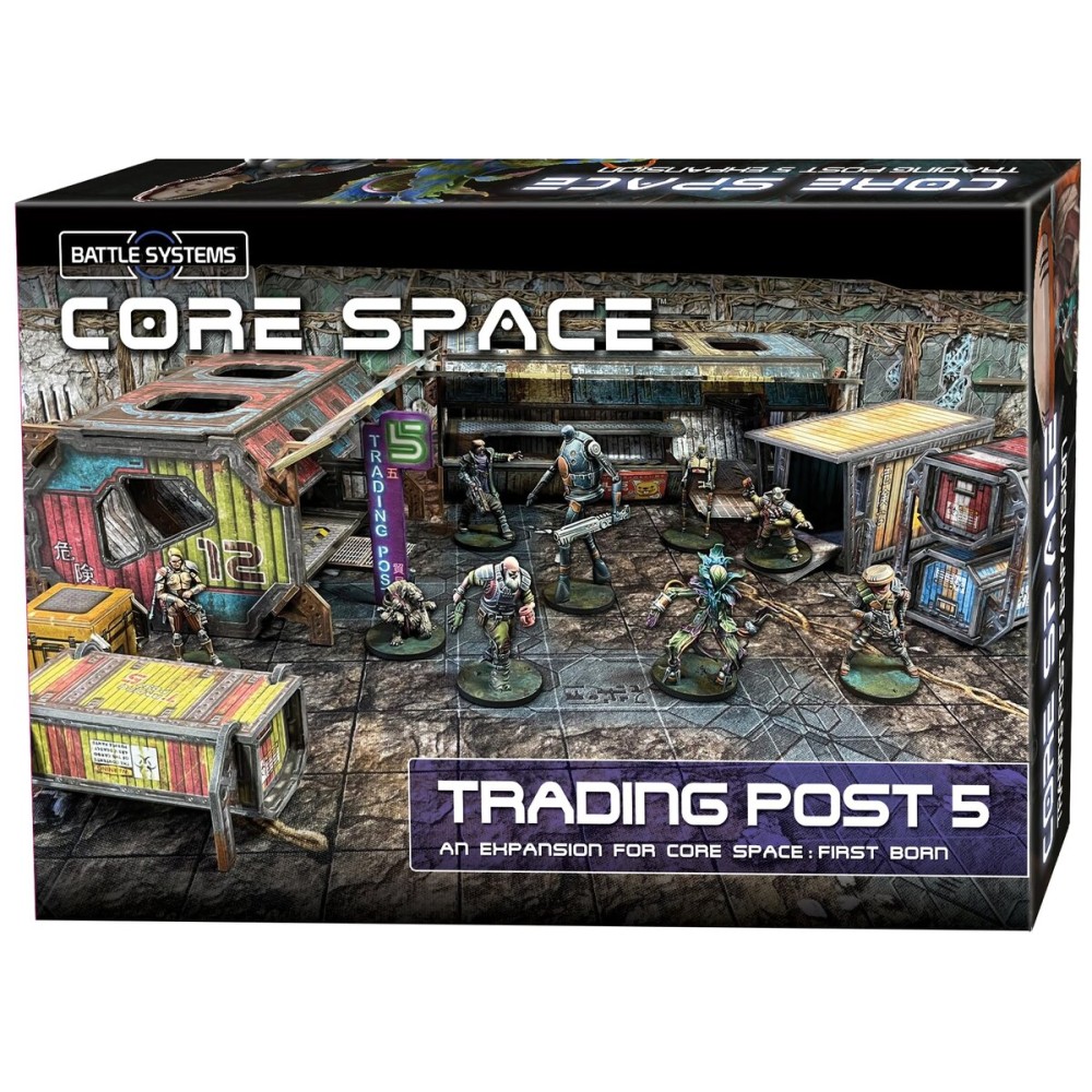 Battle Systems BSGCSE014 Core Space First Born Expansion- Trading Post 5-28mm Miniatures - Board Game - Modular 3D Terrain