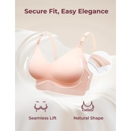 Momcozy Nursing Bras for Breastfeeding Seamless Ultra Comfort Maternity Bra Smooth Wireless Pregnancy Sleeping Bralette Beige Momcozy Nursing Bras for Breastfeeding Seamless Ultra Comfort Maternity Bra Smooth Wireless Pregnancy Sleeping Bralette Beige