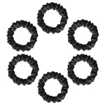 Silvr Bear Luxury Satin Skinny Scrunchies, 6 Count - Black Skinny, Hair Ties for Women, Girls and Men, Softer than Silk Scrunchies, Hair Accessories for All Hair Types