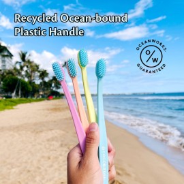 Cocofloss Cocobrush, Ultra-Soft Manual Toothbrush, Dentist-Designed, Gentle on Gums, Made from Recycled Plastic, Rainbow Set, Multipack of 4 Cocofloss Cocobrush, Ultra-Soft Manual Toothbrush, Dentist-Designed, Gentle on Gums, Made from Recycled Plastic, Rainbow Set, Multipack of 4