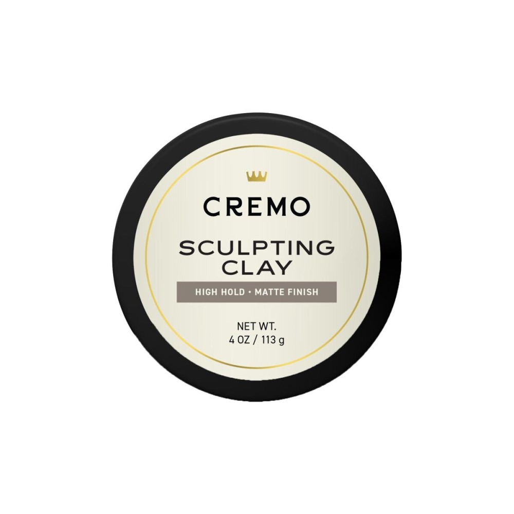 Cremo Mens Hair Clay, Premium Barber Grade Sculpting Clay for Hair Styling, High Hold, Matte Finish, 4 Oz