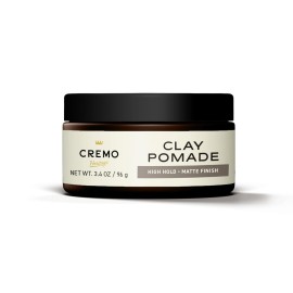 Cremo Mens Hair Clay, Premium Barber Grade Sculpting Clay for Hair Styling, High Hold, Matte Finish, 4 Oz