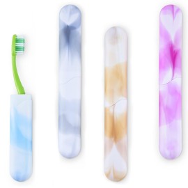 UnicomT 4 Pack Elite Travel Toothbrush Case with Drainage Holes - Portable, Breathable Plastic Toothbrush Holders Travel Covers - Ideal for Camping, Trips & Daily Use - Assorted Colors