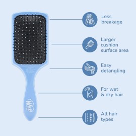 Wet Brush Paddle Detangler Hair Brush, Sky, Ultra-Soft IntelliFlex Bristles with AquaVent Design, Great For Treatment & Mask Application, Women, Men, Wet, Dry and Damaged Hair Wet Brush Paddle Detangler Hair Brush, Sky, Ultra-Soft IntelliFlex Bristles with AquaVent Design, Great For Treatment & Mask Application, Women, Men, Wet, Dry and Damaged Hair