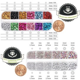 Two Packs of Flatback Rhinestones 4520 Pcs Crystal, Colorful Rhinestones for Nails, Multicolored+ AB+Transparent White Gems with Picker Tools for Bedazzling Nail Crafting Face Makeup Two Packs of Flatback Rhinestones 4520 Pcs Crystal, Colorful Rhinestones for Nails, Multicolored+ AB+Transparent White Gems with Picker Tools for Bedazzling Nail Crafting Face Makeup