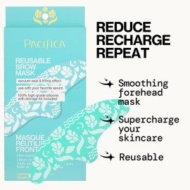 Pacifica Reusable Brow Mask - 100% Silicone Forehead Wrinkle Patch for Brow Lift, Reusable Anti-Wrinkle Pad Smooths Frown Lines, Vegan, Fragrance-Free, Vegan & Cruelty-Free, 1 Piece Pacifica Reusable Brow Mask - 100% Silicone Forehead Wrinkle Patch for Brow Lift, Reusable Anti-Wrinkle Pad Smooths Frown Lines, Vegan, Fragrance-Free, Vegan & Cruelty-Free, 1 Piece