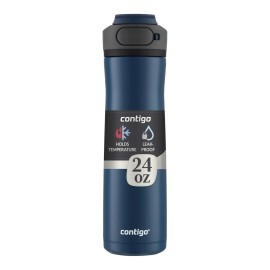 Contigo Cortland Chill 2.0 Blueberry Stainless Steel Water Bottle Vacuum-Insulated Spill-Proof Lid 24oz Ideal for Hot or Cold Drinks Interchangeable Lid Perfect for Kids & Adults